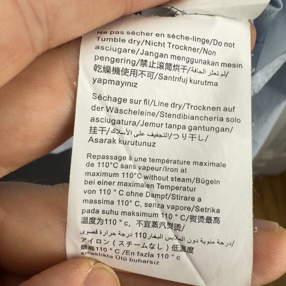 GALERIES LAFAYETTE 3/4 Balloon Sleeves Ice Blue Button Down Ruffled Shirt sz 40 - Picture 7 of 8